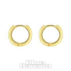 Blue Banana Plated Gold Medium Crystal Row Clicker Hoops (Pair)
