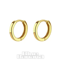 Blue Banana Plated Gold Squared Clicker Hoops (Pair)