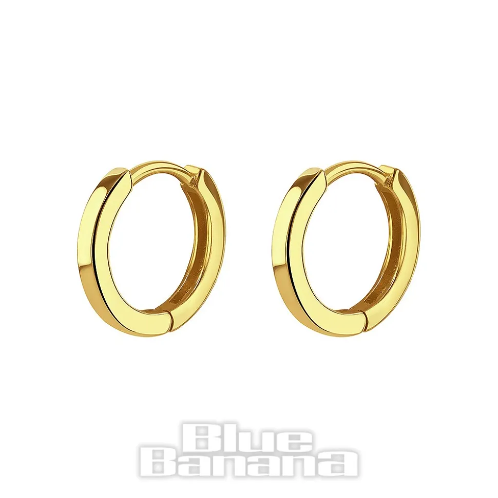 Blue Banana Plated Gold Squared Clicker Hoops (Pair)