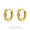 Blue Banana Plated Gold Triple Crystal Clicker Hoops (Pair)