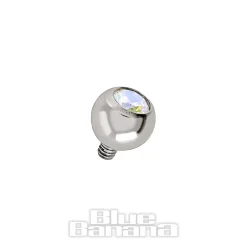 Blue Banana Polished Titanium 4mm Jewelled Ball (Aurora Borealis)