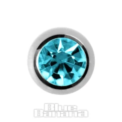 Blue Banana Polished Titanium 5mm Jewelled Ball (Aqua)