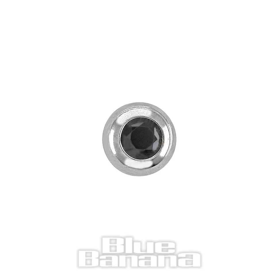Blue Banana Polished Titanium 3mm Jewelled Ball (Jet Black)
