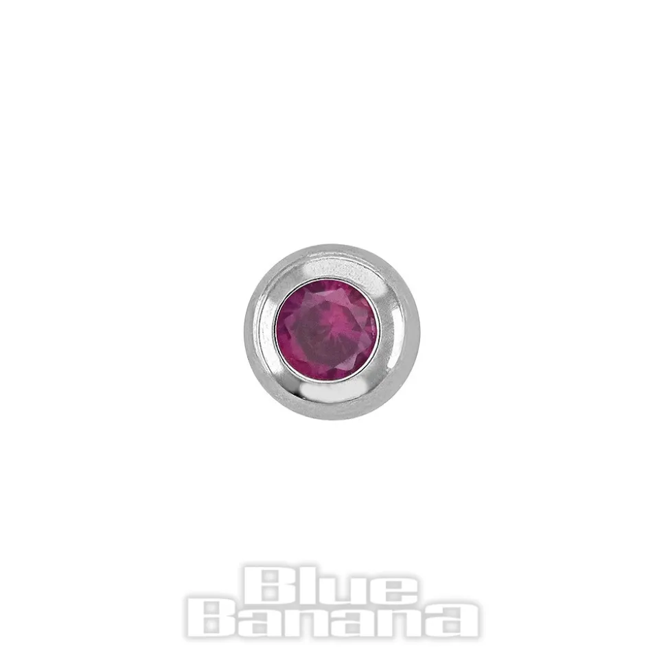 Blue Banana Polished Titanium 3mm Jewelled Ball (Siam)