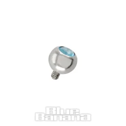 Blue Banana Polished Titanium Jewelled Ball (Aqua)