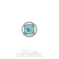 Blue Banana Polished Titanium Jewelled Ball (Aqua)
