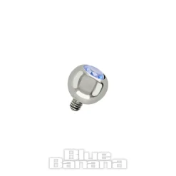 Blue Banana Polished Titanium Jewelled Ball (Capri)