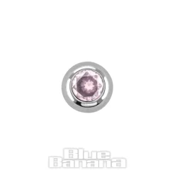 Blue Banana Polished Titanium Jewelled Ball (Rose)