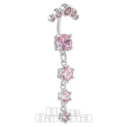 Blue Banana Polished Titanium 1.6 X 10Mm Externally Threaded Navel Bar (Rose)