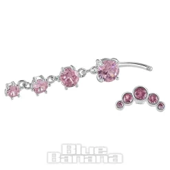 Blue Banana Polished Titanium 1.6 X 10Mm Externally Threaded Navel Bar (Rose)
