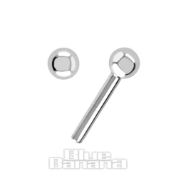 Blue Banana Polished Titanium Threadless Barbell (Silver)