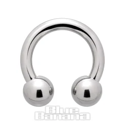 Blue Banana Polished Titanium Circular Barbell (Silver)