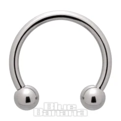 Blue Banana Polished Titanium Circular Barbell (Silver)