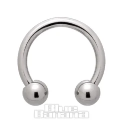 Blue Banana Polished Titanium Circular Barbell (Silver)
