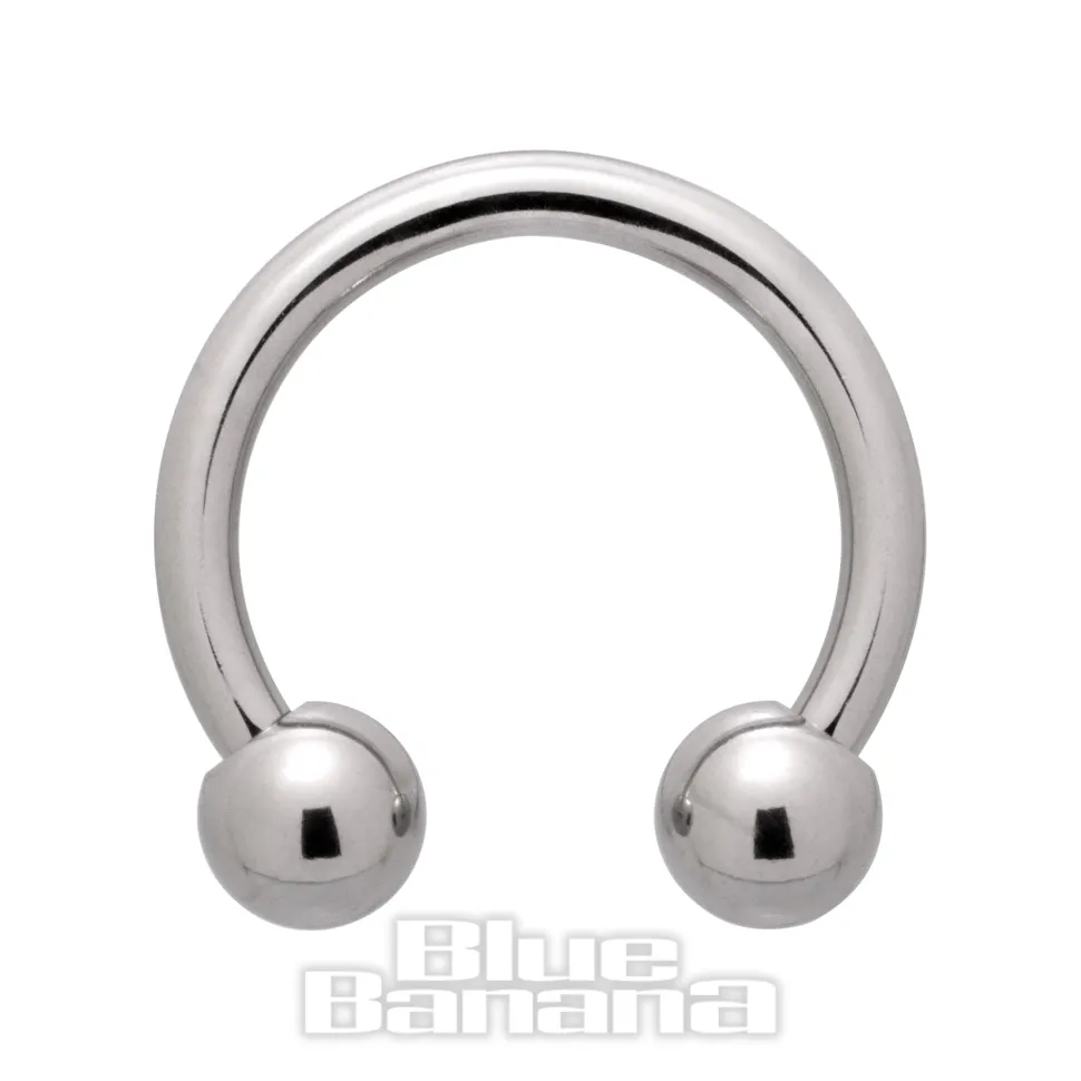 Blue Banana Polished Titanium Circular Barbell (Silver)