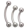 Blue Banana Polished Titanium Curved Barbell (Silver)
