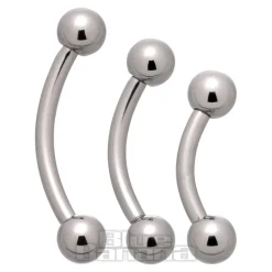 Blue Banana Polished Titanium Curved Barbell (Silver)