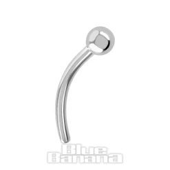 Blue Banana Polished Titanium Threadless Curved Bar 3mm Ball (Silver)