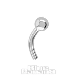 Blue Banana Polished Titanium Threadless Curved Bar 3mm Ball (Silver)