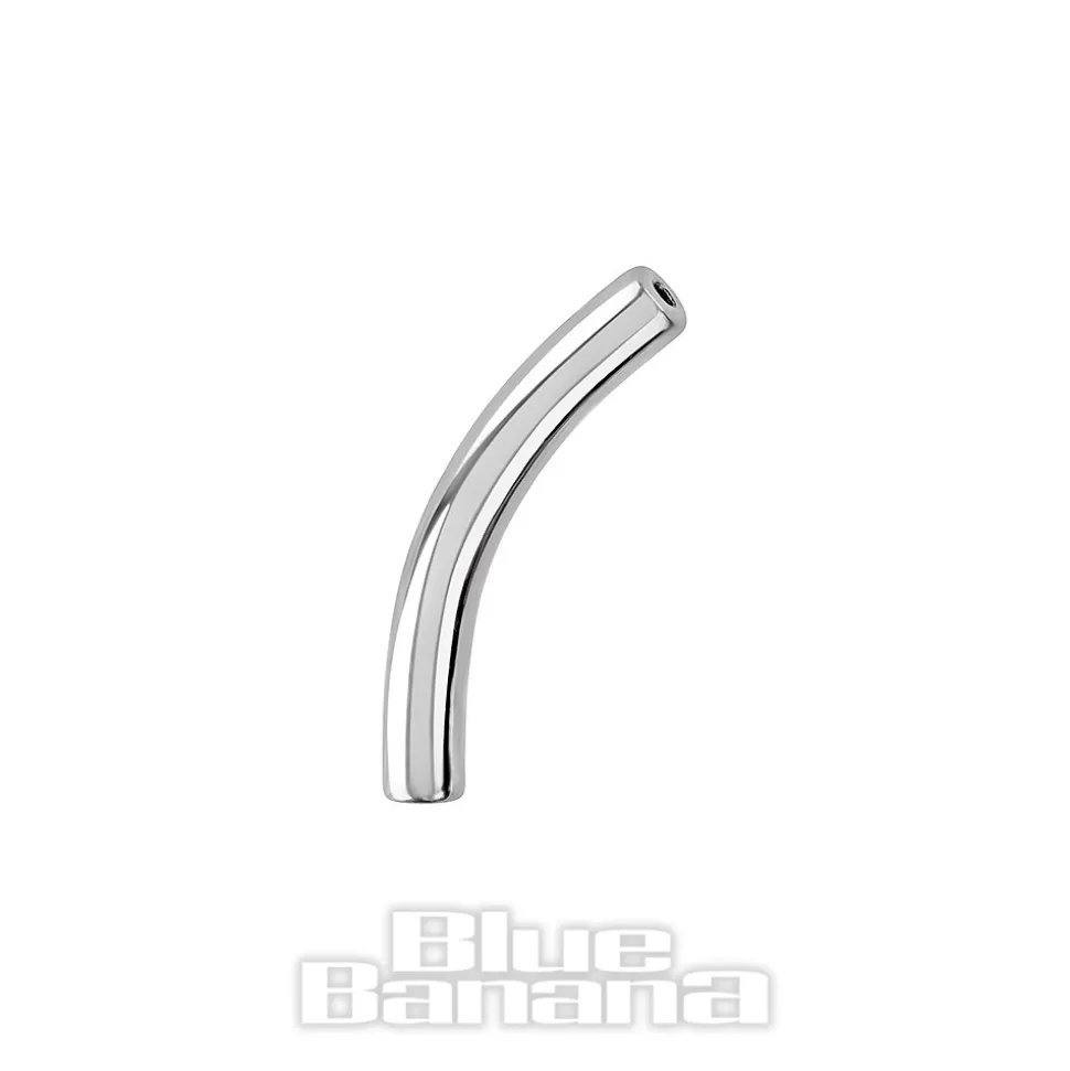 Blue Banana Polished Titanium Threadless Curved Bar (Silver)