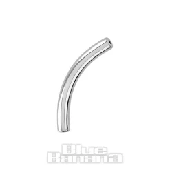 Blue Banana Polished Titanium Threadless Curved Bar (Silver)