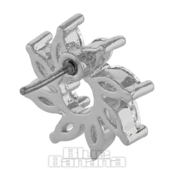 Blue Banana Polished Titanium 1.2 X 8mm Flower Threadless Labret (Silver)