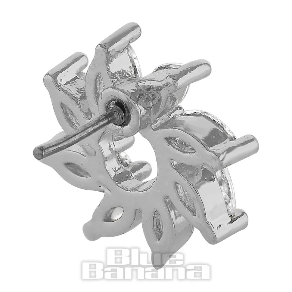 Blue Banana Polished Titanium 1.2 X 8mm Flower Threadless Labret (Silver)