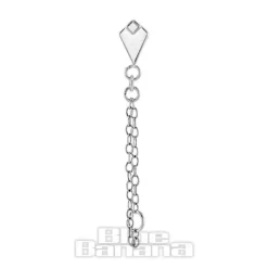 Blue Banana Polished Titanium 1.2 x 8mm Diamond Chain Threadless Labret (Silver)