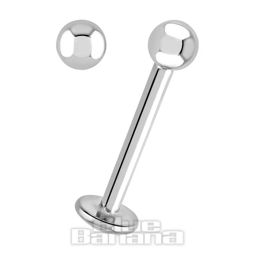 Blue Banana Polished Titanium 1.2mm Labret (Silver)