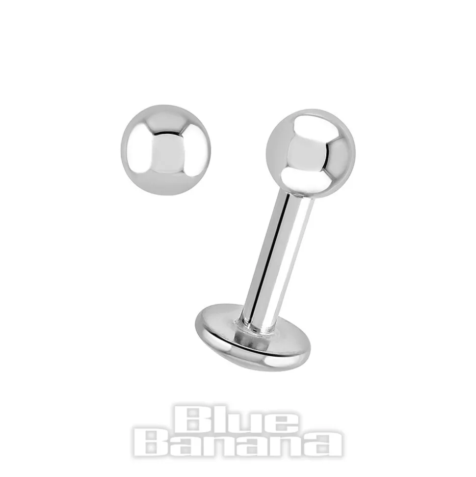 Blue Banana Polished Titanium 1.2mm Labret (Silver)