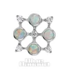 Blue Banana Polished Titanium Quad Synthetic Opal & Cubic Zirconia Threadless Top (Silver)