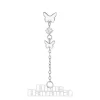 Blue Banana Polished Titanium 1.2 x 8mm Double Butterfly Chain Threadless Labret (Silver)