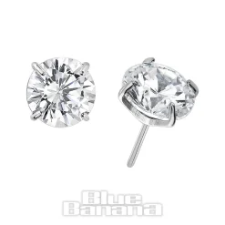 Blue Banana Polished Titanium 4mm Claw Gem Threadless Top (Crystal)