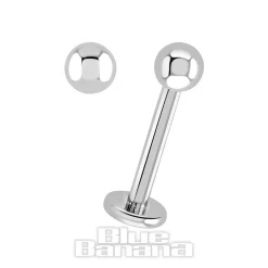 Blue Banana Polished Titanium 1.2mm Internally Threaded Labret (Silver)