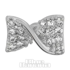Blue Banana Polished Titanium 1.2 X 8mm Bow Threadless Labret (Silver)