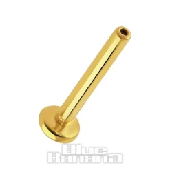 Blue Banana Polished Titanium 1.2 X 8mm 3 Star Threadless Labret (Gold)