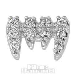 Blue Banana Polished Titanium Fangs Threadless Top (Silver)