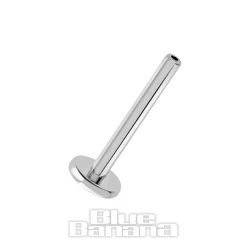 Blue Banana Polished Titanium Threadless Labret Base (Silver)