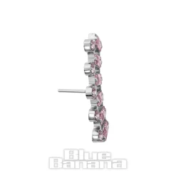 Blue Banana Polished Titanium Rose Curve Threadless Top (Silver)