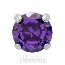 Blue Banana Polished Titanium Claw Threadless Top (Purple)