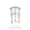 Blue Banana Polished Titanium 1.2 x 8mm Bar Triple Drop Gem Threadless Labret (Silver)