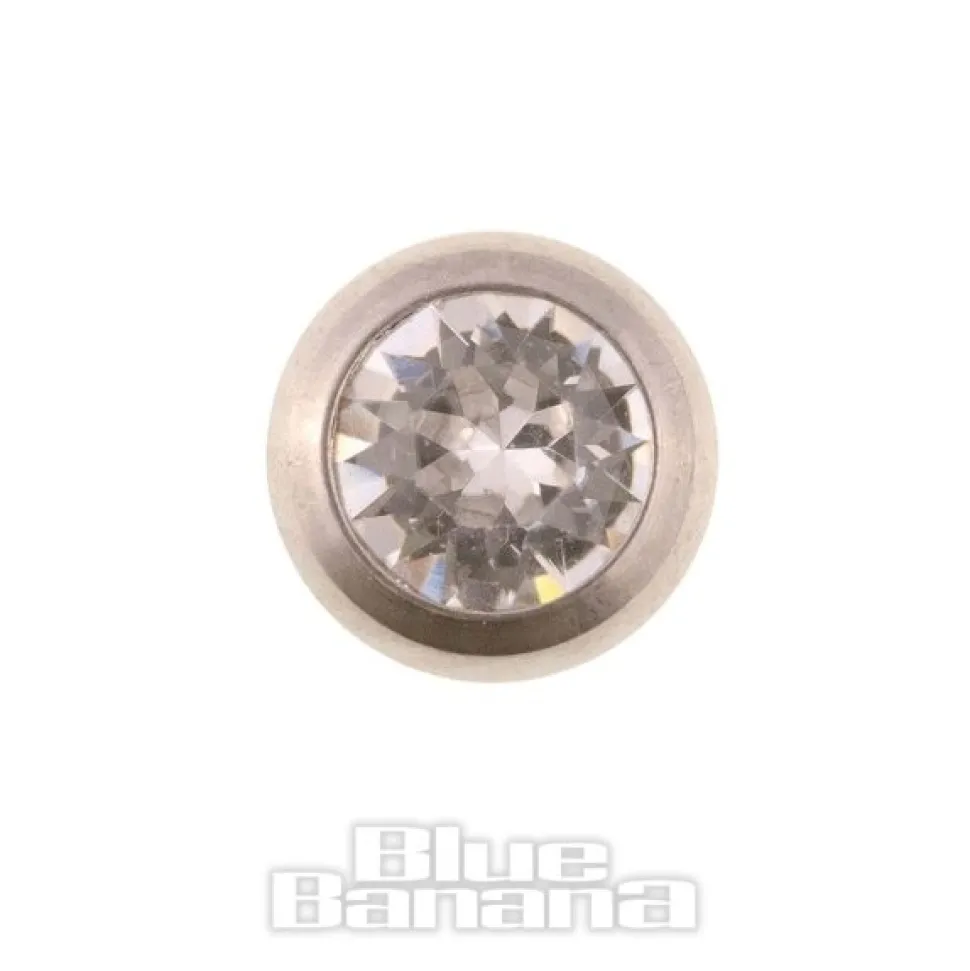 Blue Banana Polished Titanium 5mm Jewelled Ball (Crystal)