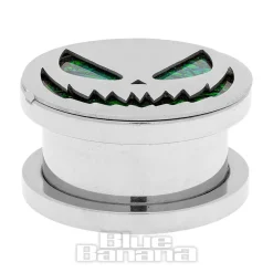 Blue Banana Pumpkin Surgical Steel Tunnel (Silver/Green)