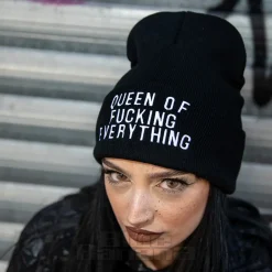 Blue Banana Queen Of Everything Beanie Hat (Black)