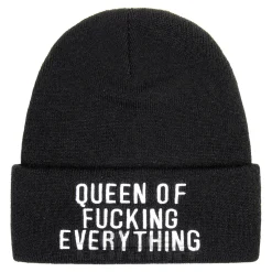 Blue Banana Queen Of Everything Beanie Hat (Black)