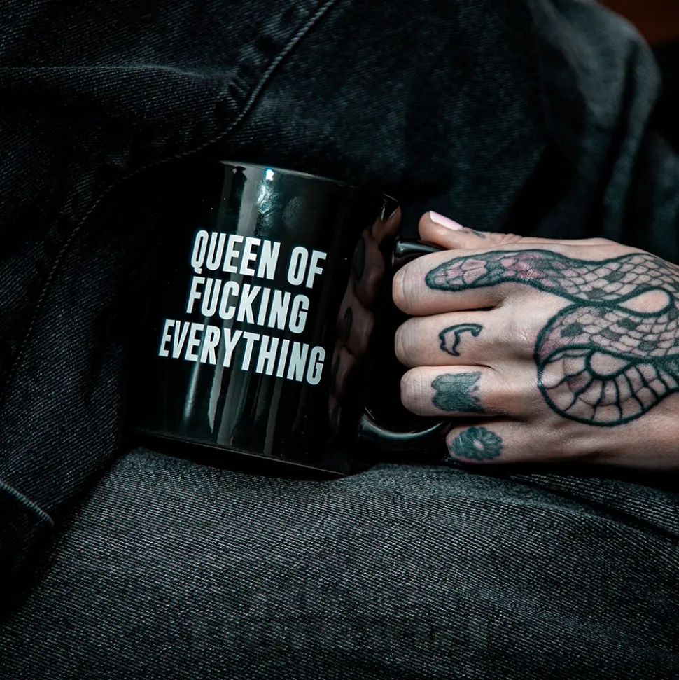 Blue Banana Queen Of Fucking Everything Mug (Black)