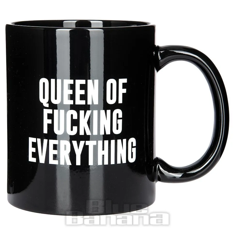 Blue Banana Queen Of Fucking Everything Mug (Black)