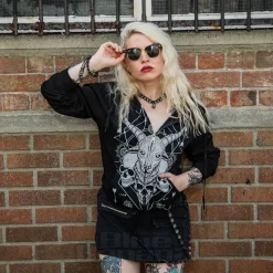 Blue Banana Ram & Skulls Hoodie (Black)