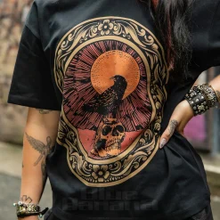 Blue Banana Raven Skull T-Shirt (Black)