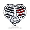Blue Banana Ribcage Pin Badge (Black)